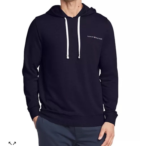 Tommy Hilfiger Classic-Fit Embroidered Logo Hoodie Navy L - Picture 1 of 4